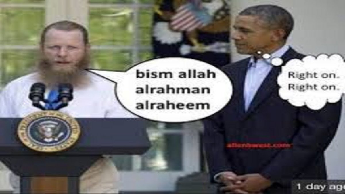 PatriotBob2016's tweet photo. @NewDay @joelockhart #Pardon me but I dont recall anyone upset on #CNN when #Obama broke laws &amp; released THE #GITMO5 for a deserter #Bergdahl  whose Dad praised allah in a #RoseGarden spectacle, or when Obama  emptied Fed Prisons #NewDay #FoxAndFriends #AnaNavvaro #FakeNewsCNN
https://t.co/bQVoTs9FP9 https://t.co/bk7OuoHGed