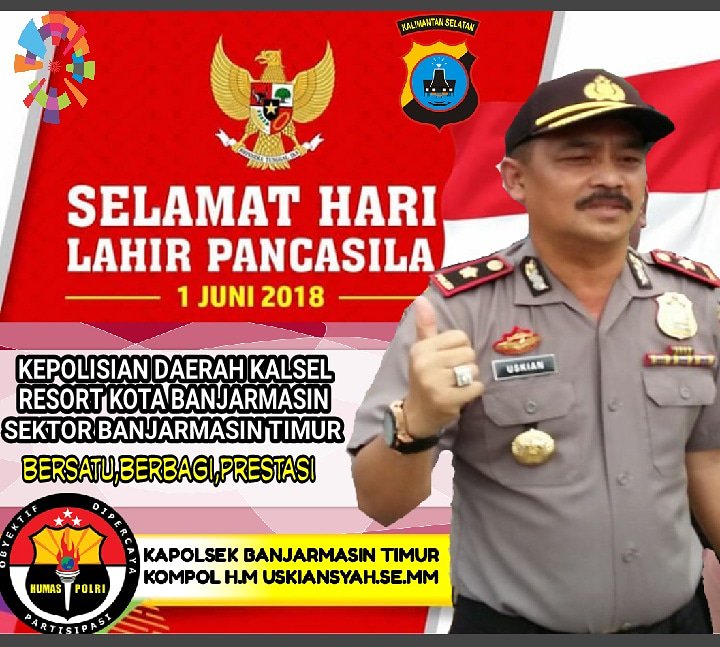 Jajaran Polsek Banjarmasin Timur Mengucapkan Selamat Memperingati Hari Lahir Pancasila