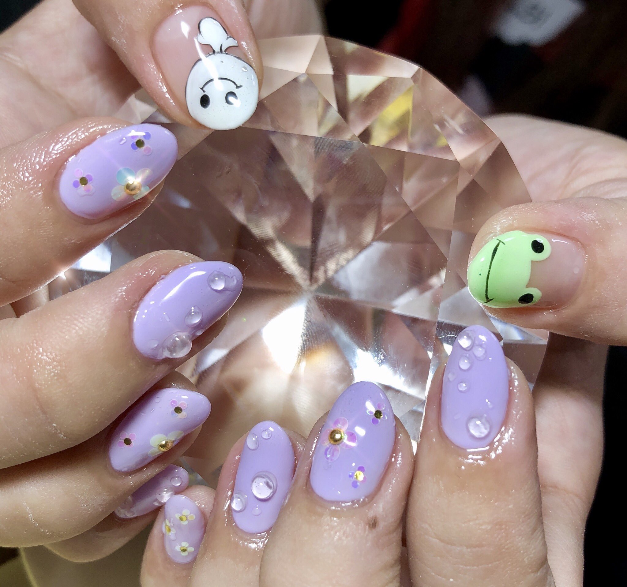 村田 奈津季 Ar Twitter しおり先輩ネイル ジェル パープルネイル 紫陽花ネイル ホログラムネイル 水滴ネイル てるてる坊主ネイル カエル ネイル アートネイル 梅雨ネイル 差し入れありがとうございます 毎月ありがとうございます 自宅ネイル Nail T Co