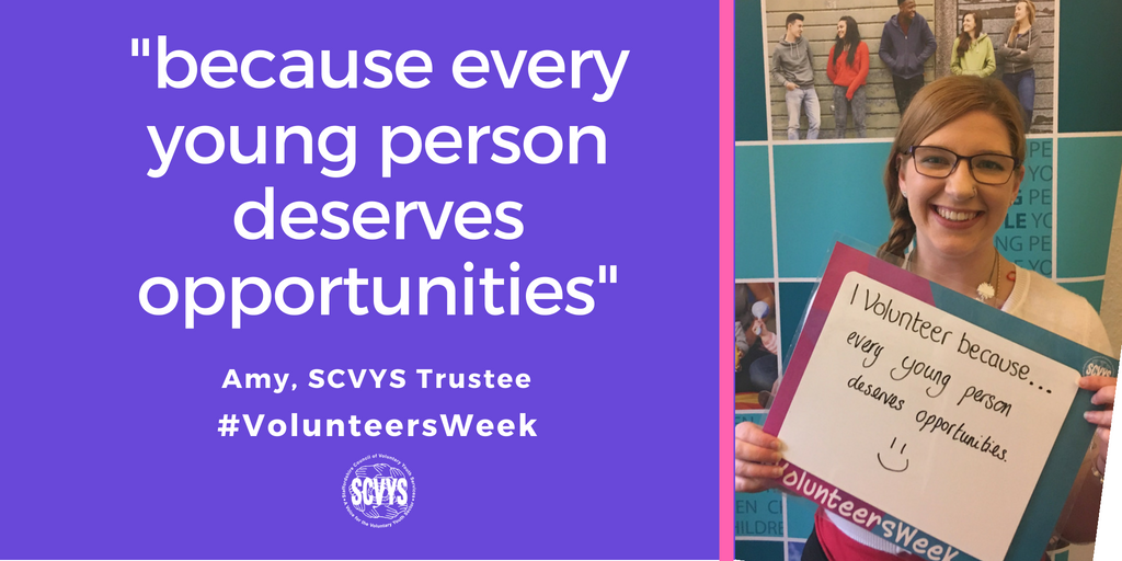 staffscvys's tweet photo. Let us introduce you to Amy, another of SCVYS wonderful trustees who is not only passionate about Young People in her job, but also in her volunteering - Thank You!  #VolunteersWeek #StaffsPeoplePower https://t.co/VfQFcXXXNz