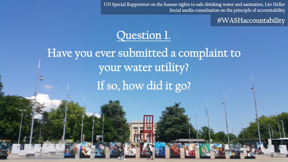 SRWatSan's tweet photo. #WASHaccountability
Question 1. Have you ever submitted a complaint to your #water utility? If so, how did it go?
Pregunta 1. ¿Ya presentó una reclamación a la empresa de #agua que le atiende? De ser así, ¿qué tal fue? https://t.co/JKk9GACM9g