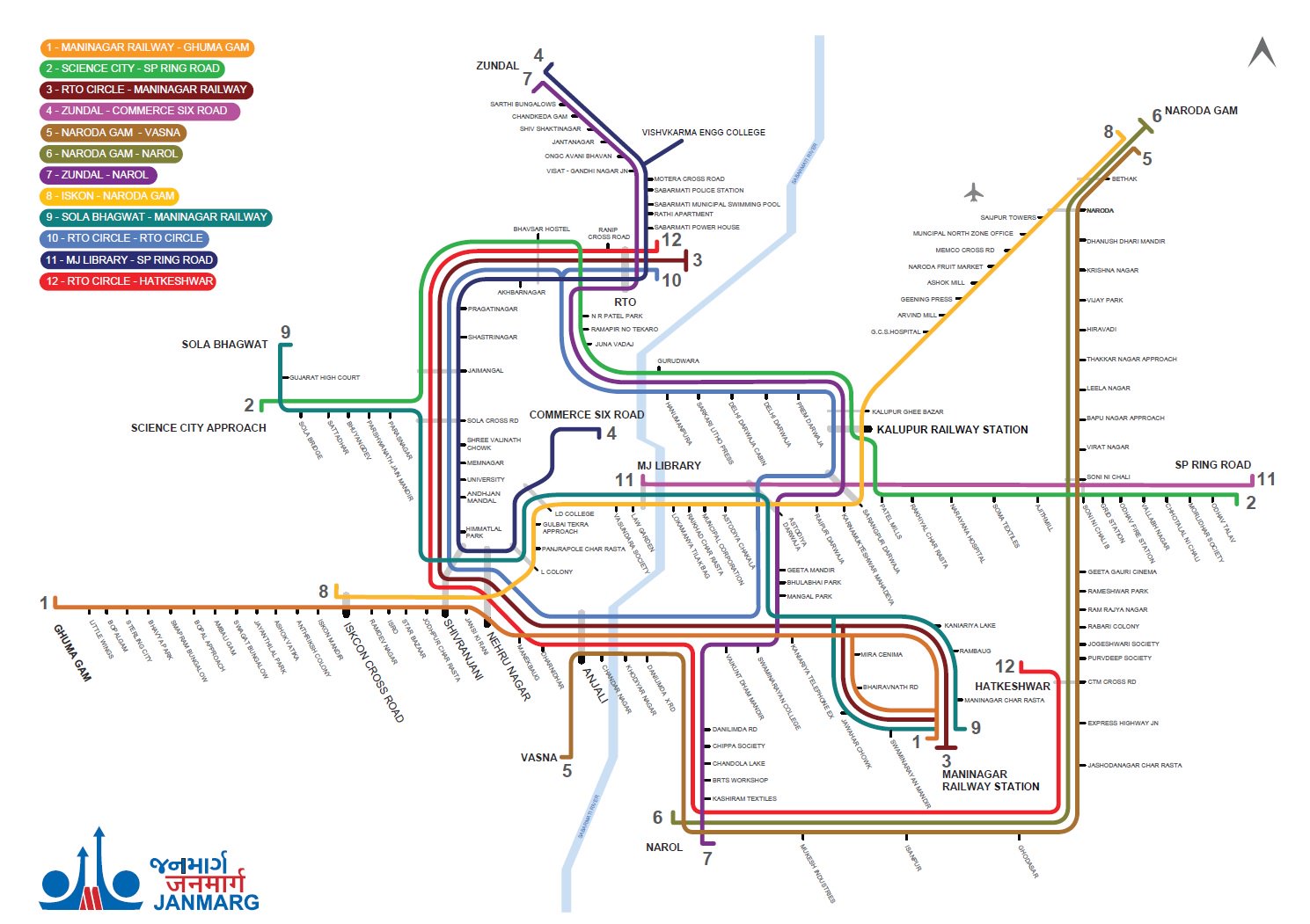 Brts Route Map Ahmedabad Ahmedabad Brts On Twitter: "The Latest Transit Map Of @Ahmedabad_Brts  Https://T.co/Quz43Vehnh" / Twitter