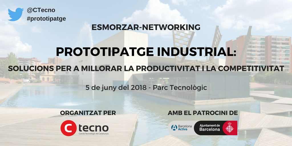 C_Tecnologic's tweet photo. 📢 DEMÀ! NO TE'L PERDIS! Esmorzar-#networking sobre #prototipatge industrial amb @cim_upc @TBiomedicals @bcn_empreses #DAEEngineering #DracoSystems al #parctecnològic de @barcelonactiva Encara t'hi pots inscriure aquí: https://t.co/RzKpZn8XLJ @tic @UPC_School @pimec @LaSalleBCN https://t.co/F5g2Z4Ye29
