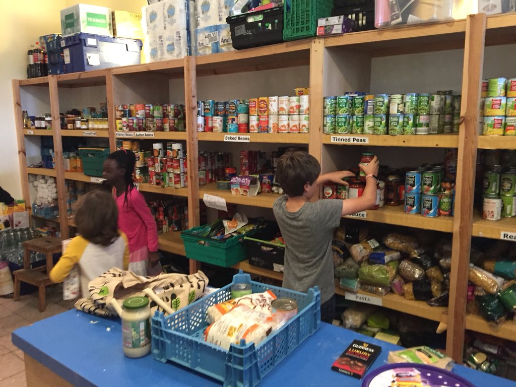 Today I met 2 amazing young people.
On their own they set up a stand in their street to raise funds to help ppl in need. They raised £12 and purchased some food for the food bank. And they even stacked the shelves with it! Well done Betsy and Mai #powerofyoungpeople