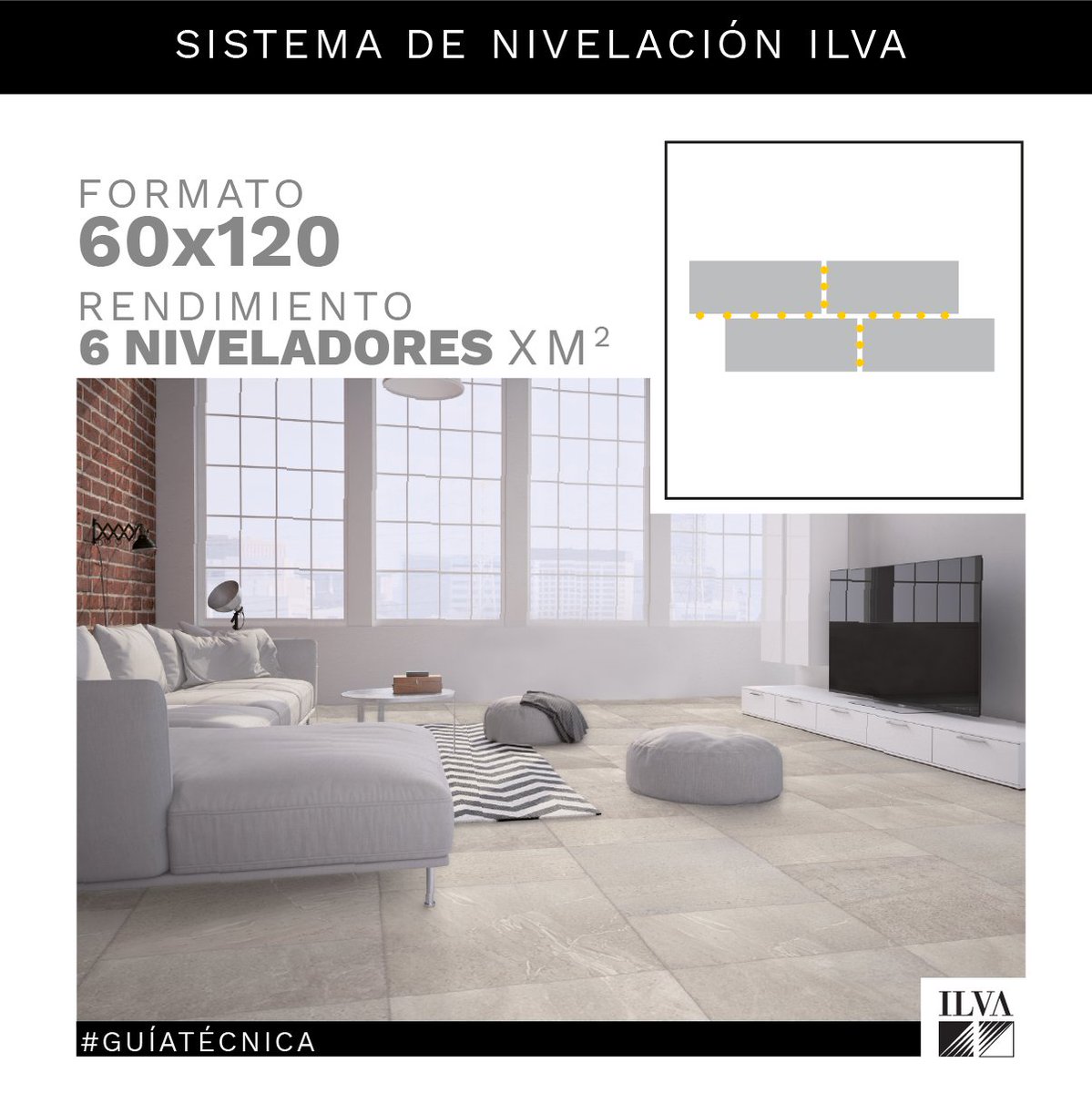 ILVAsa_'s tweet photo. #SistemadeNivelación #Rendimiento según #Formato60x120 - 
Permiten una perfecta nivelación en la colocación de porcellanato - Su uso no requiere de herramientas - Reutilizable - Rapidez y facilidad en la colocación - Para todo tipo de formatos
#porcellanato #ILVA #Premium https://t.co/lPOH74s65p