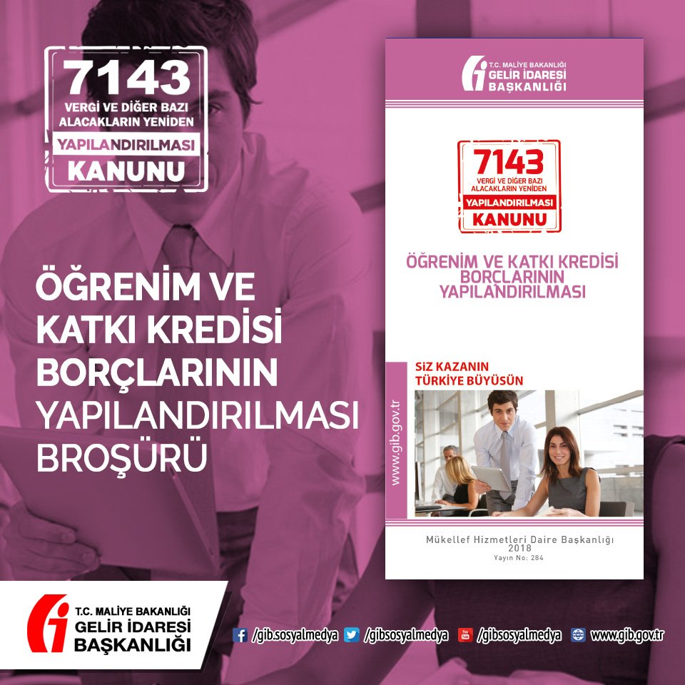 Gelir Idaresi Baskanligi در توییتر Ogrenim Ve Katki Kredisi Borclarinin Yapilandirilmasi Brosuru Https T Co Nbcrmpvr3v Yapilandirmafirsati Geliridaresibaskanligi Https T Co Zddj21kfme