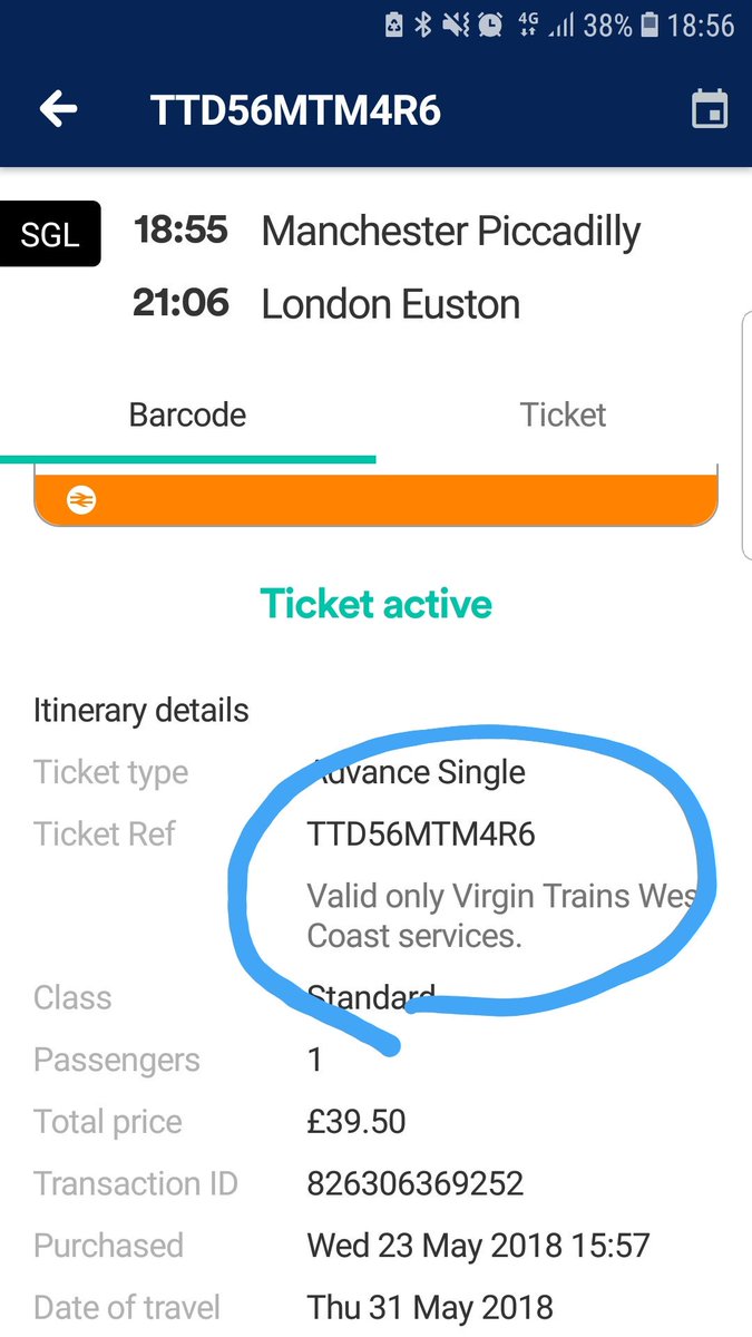 MysticRistic's tweet photo. @thetrainline Why doesn't it say that then? https://t.co/cbvHCUba9j