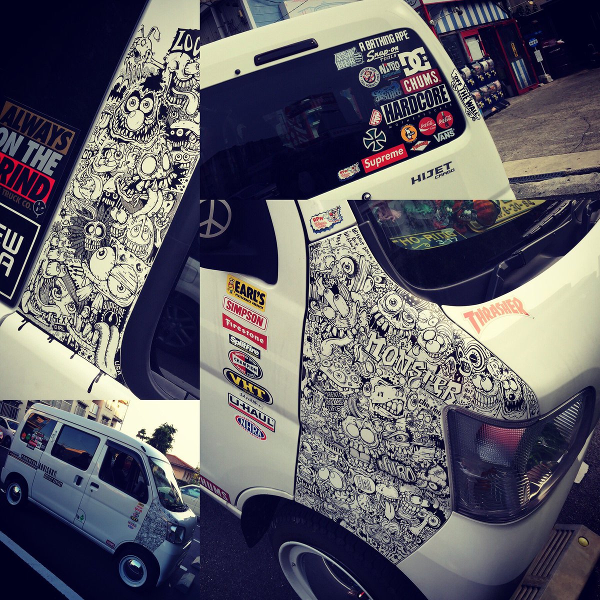 chorin9s's tweet photo. cho-ring’s car
あたらしーの買います。
嫁ぎ先は決まってます。
新車探し中。
#mycar #change #新車探し #嫁ぎ先は決まってます #doodlecar #stickertune #ステッカー  #ラクガキ #商用車 #愛車 #嫁ぎます #car #next #たぶんまた描く #graffiti #lowbrow #momster #artworks https://t.co/3iohX3XeCP