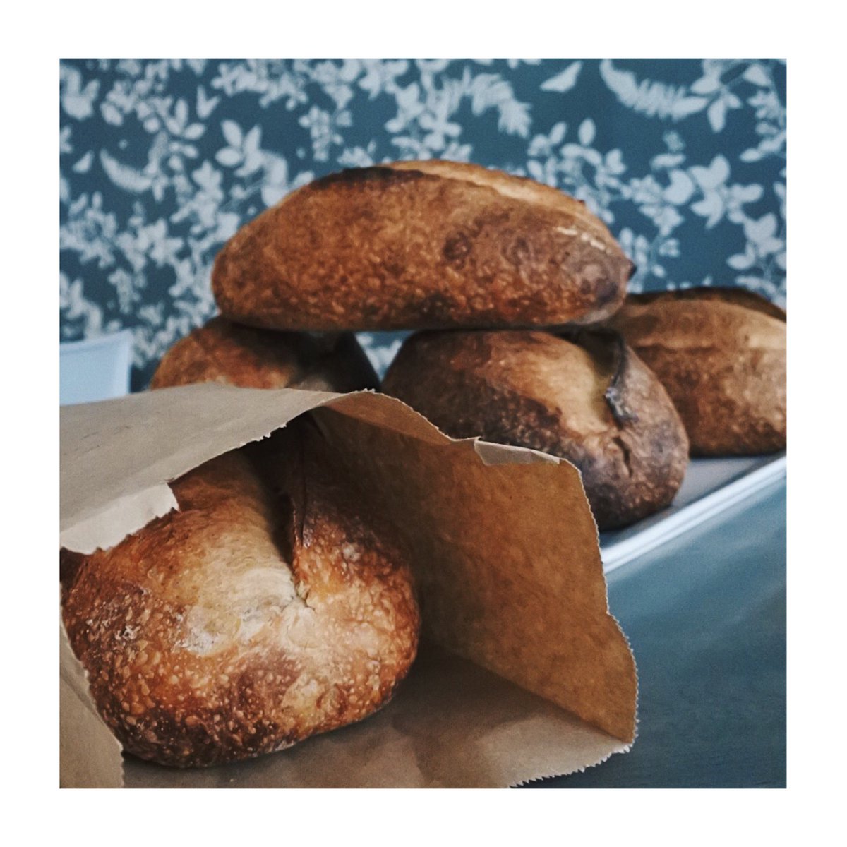 Bread winner.
Fresh drop of that <a href="/FifeBakery/">Fife Bakery</a> goodness.
Country loaves ~ limited quantities, Fridays &amp; Saturdays only ~ in #Gastown.
#xoCadeaux