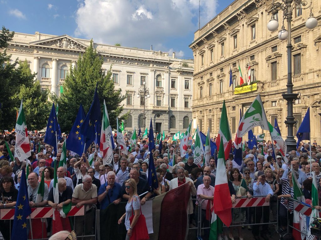In più di 4mila a #Milano a difesa della democrazia e dell’Europa. Noi ci siamo. Auguri di buon lavoro a Conte, ma dal Pd ci sarà un’opposizione rigorosissima #litaliachiamo