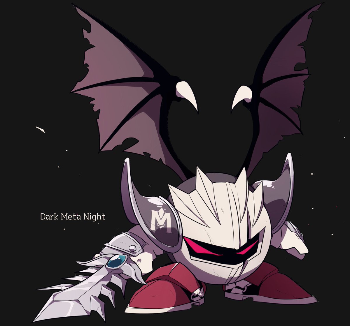 meta knight wings weapon mask armor black background shoulder armor bat wings  illustration images