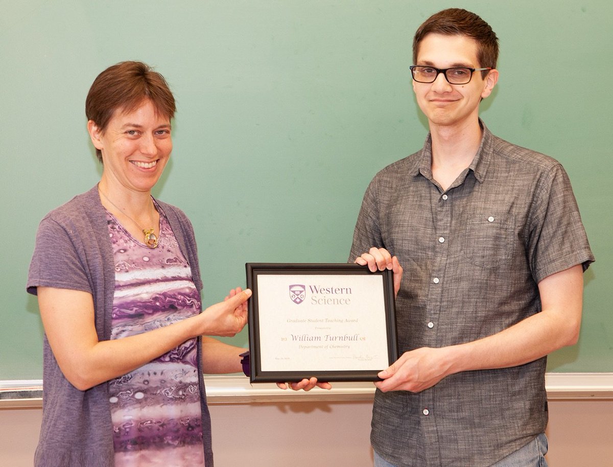 westernuScience's tweet photo. Hats-off to @westernuchem's William Turnbull for extraordinary commitment to teaching. Turnbull is a 2018 recipient of a #westernuScience Graduate Student Teaching Award. #InstructorsCare #westernU https://t.co/eQNDiz7UUE