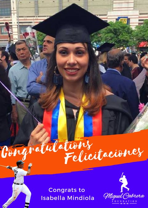 MCFoundation24's tweet photo. Felicitaciones a nuestra becada @isamindiola. Se graduó hoy en Negocios Internacionales en Baruch College. https://t.co/9sTUu8m4bd