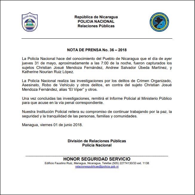 <a href="/MomotomboNic/">MOMOTOMBO</a> La guardia orteguista tiene a varios, lo acaban de anunciar.