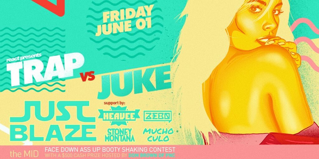 MUCHOCULOTV's tweet photo. Tonight @themidchicago!
@reactpresents #TrapVsJuke feat.
@JustBlaze @heavee773 (@teklife57) + @DJzebo Smokey Robinson & us @MUCHOCULOTV DJs! $500 #FaceDownAssUp Booty Shakin Contest hosted by @DomBrwn of @pornNchicken! #LetsJuke #Chicago #MCDJs #Teklife https://t.co/QZfLa4uHqv