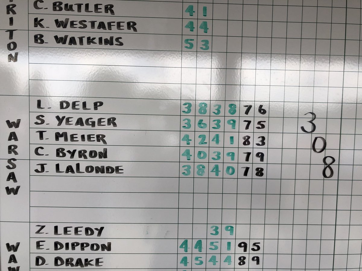 WarsawTigerGolf's tweet photo. Tigers shoot 308 at Sectional.   Still waiting on final team scores. https://t.co/uHMmAPK5vL