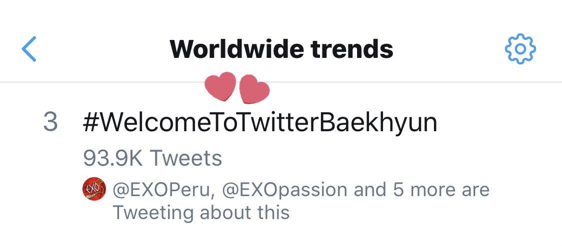 180601 | هاشتاق  #WelcomeToTwitterBaekhyun في المركز الثالث بالترند العالمي. 

<a href="/weareoneEXO/">EXO</a> 
-Z