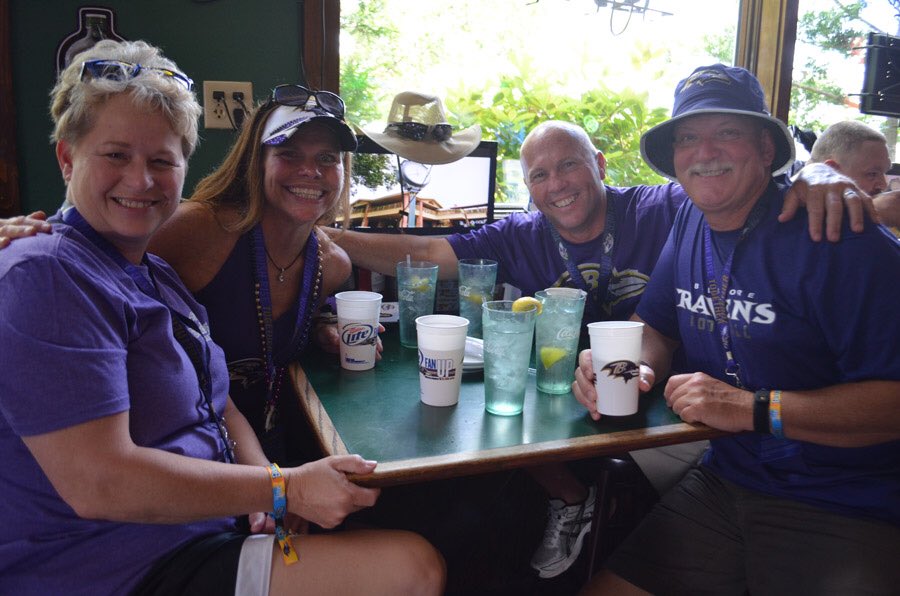 98Rock's tweet photo. .@Amelia98 helping to turn the Greene Turtle purple. #beachbash98 #RavensFlock #ravens https://t.co/EYNtWGXMx9