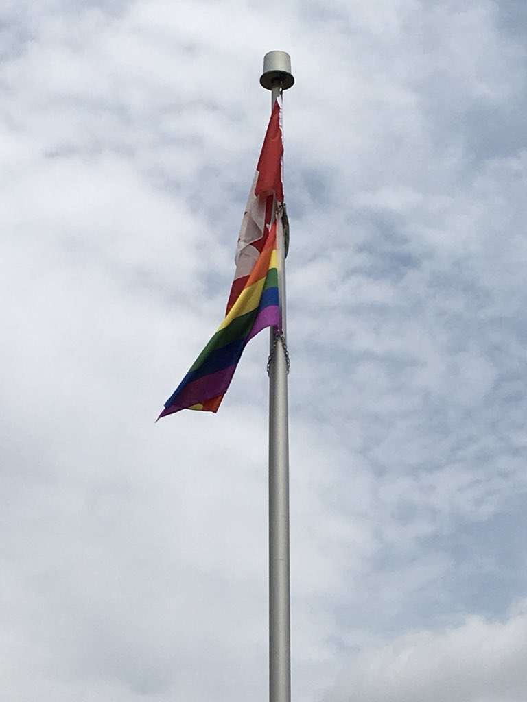 launchwithred's tweet photo. Raising the #prideflag @EldoradoPDSB ...because it’s 2018 ...because it’s about human rights ...because it’s time! @PeelSchools #peelfam @JulieOrazem @Brad_Teeter https://t.co/kdSH9Us6hd