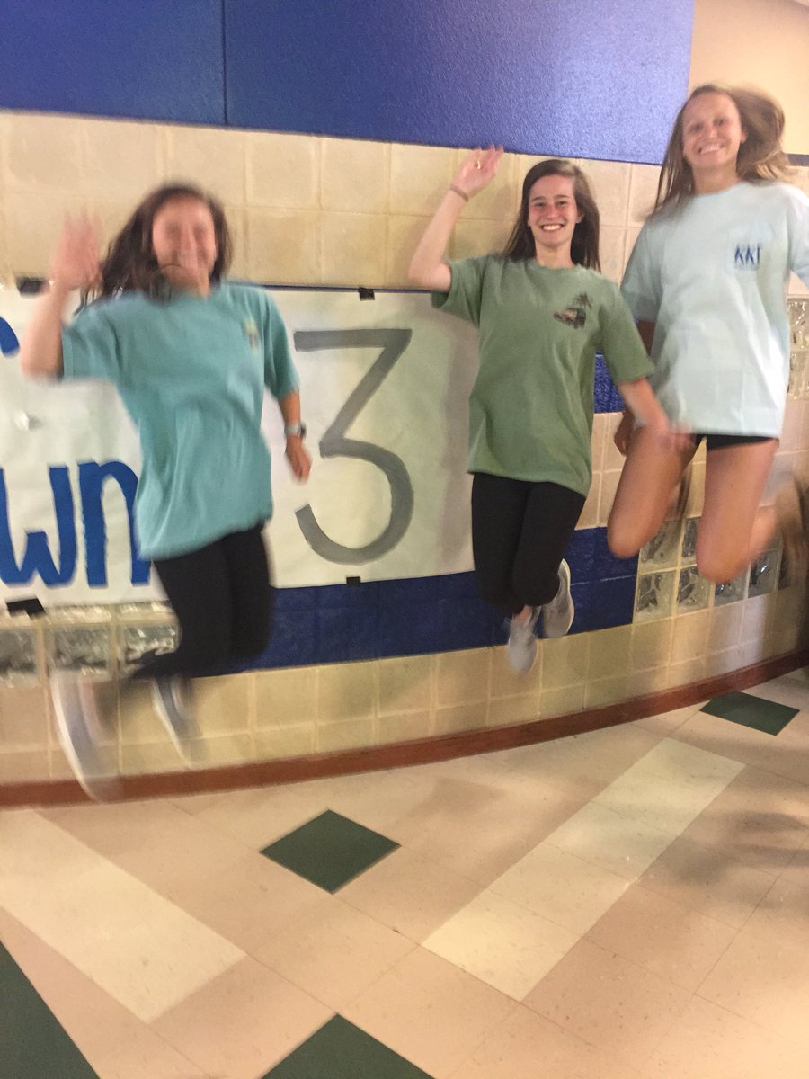 Hebron2018's tweet photo. Give it up to our 3X VB State Champions as they tell the Seniors we have 3 more days left of school 😎 https://t.co/mYGL54gbuv