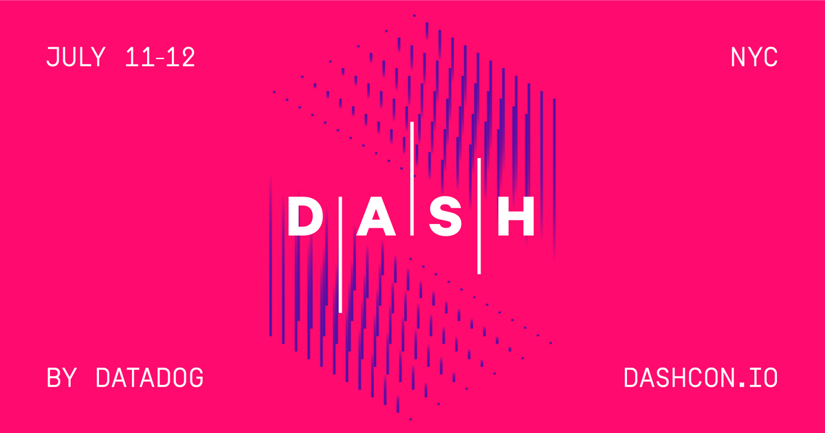 dashdatadog's tweet photo. Have you registered for #Dash2018? Join 1,000+ engineers for a new conference about building &amp; scaling the next generation of applications, infrastructure &amp; technical teams. July 11–12, #NYC: https://t.co/bS1Jx5feKM https://t.co/Ihw7Lcisfn