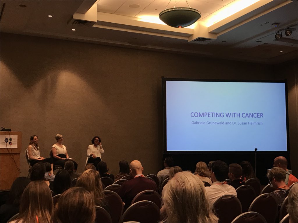 rripg's tweet photo. Dr Schmitz @fitaftercancer #president #ACSM2018 #acsm18 @ACSMNews speaking w Gabriele Grunewald @gg_runs &amp; Dr Helmich discussing methods and techniques to improve ones health post cancer! It can be done! #ElevateACSM https://t.co/woUFCRjlOY
