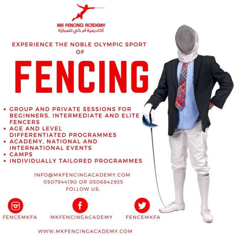 MKFA_fencing's tweet photo. EXPERIENCE THE NOBLE OLYMPIC SPORT OF FENCING!
#fencing #mkfa #escrime #dubai #uae #mydubailife #learnfencing #fencemkfa #fence #experience #sports #coaching #coaches #explore #challenge #olympic #noble #camps #fencingcamps #sportscampsdubai #sportscamps #welcome https://t.co/LL4bJBesol