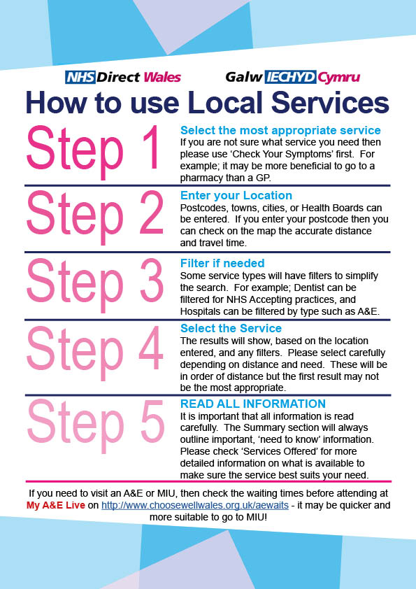 NHS Direct Wales on Twitter "Search our local services database to