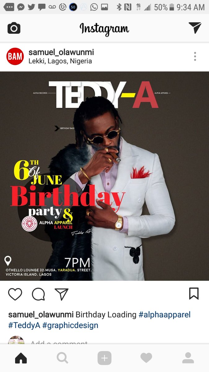 artificialhipss's tweet image. Shush don't talk plenty #DownbyTeddyA #bdayloading #AlphaApparel #BBNaija