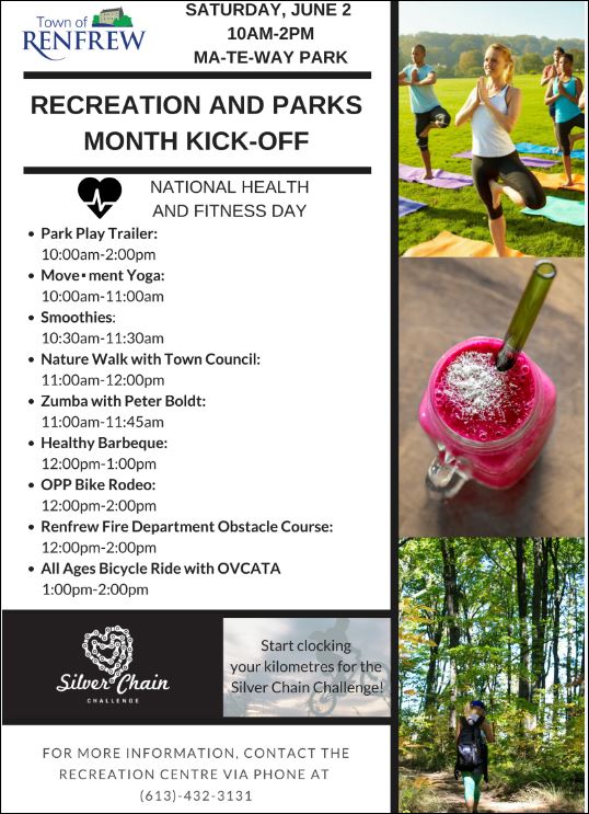 It's #RecAndParksMonth! Join us for an active and fun event on June 2nd - National Health and Fitness Day at Ma-te-Way Park. Let's celebrate @NHFDcan! #fittestnation
