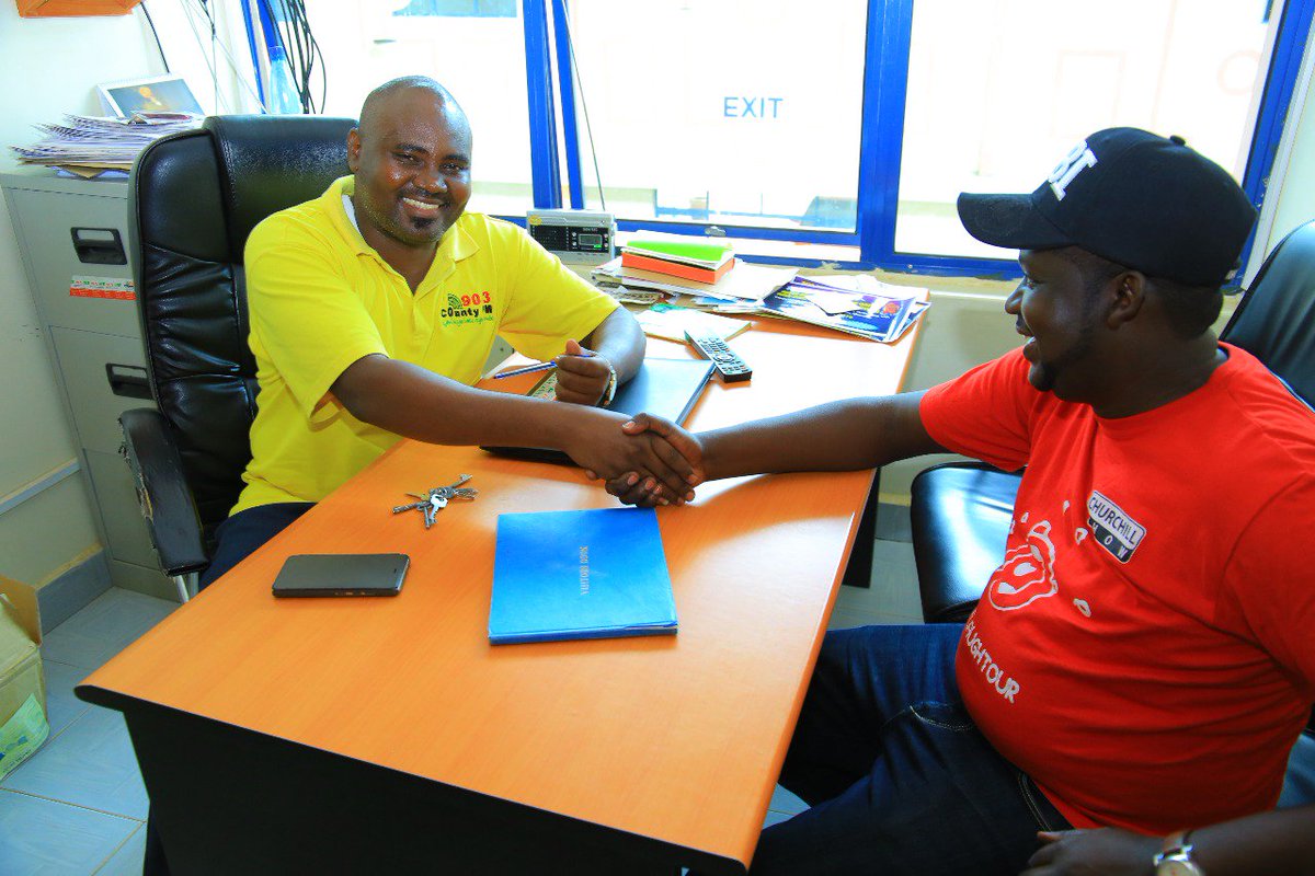 CountyfmRadio's tweet photo. We have this afternoon hosted Top Comedian @MwalimChurchill on #MikatikoMix show.
It was a super interview w/ @GeraTheSelector
#OneLaughTour
#TwendeKituiNovaa https://t.co/3Rg8pb04zf