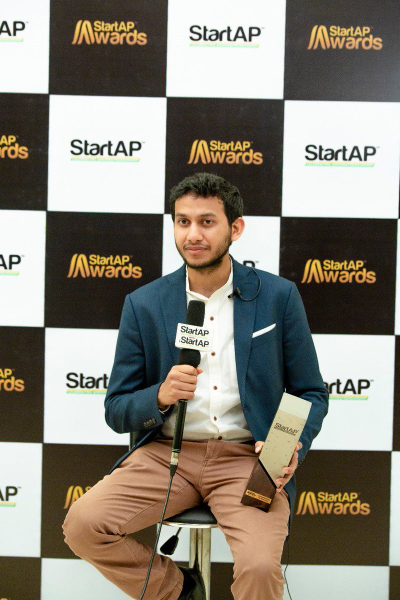 Humbled to have been conferred the "Entrepreneur of the Year" award by Shri J.A. Chowdary at <a href="/startapfest/">StartAP</a> . Had the good fortune to meet the Honourable CM <a href="/ncbn/">N Chandrababu Naidu</a> post the event. A truly inspirational leader, he has a great vision. OYO is honoured to contribute towards the same.