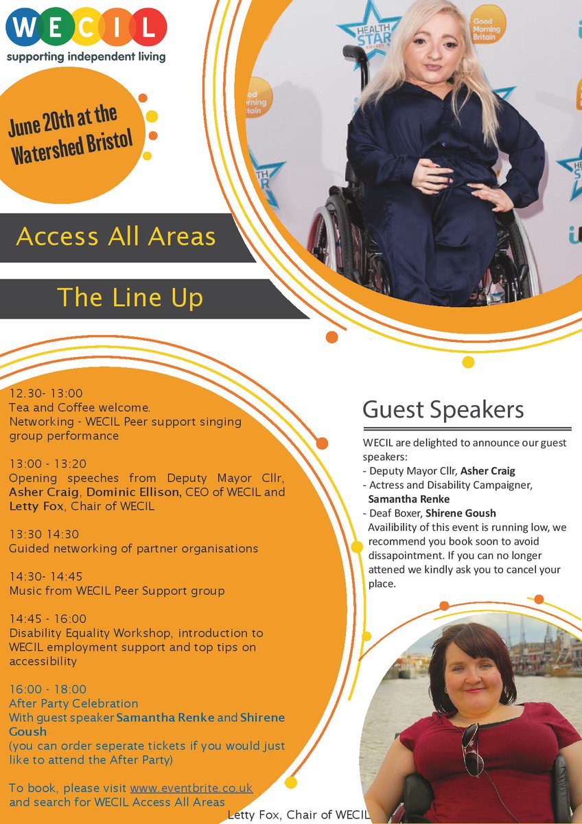 WECILBristol's tweet photo. We have some exciting news to share! @samrenke and Deputy Mayor, Asher Craig will be speaking at our event 'Access All Areas!' Make sure you book your space! You can book here https://t.co/IkWl6RrLMk … https://t.co/r1sOhBYXtU