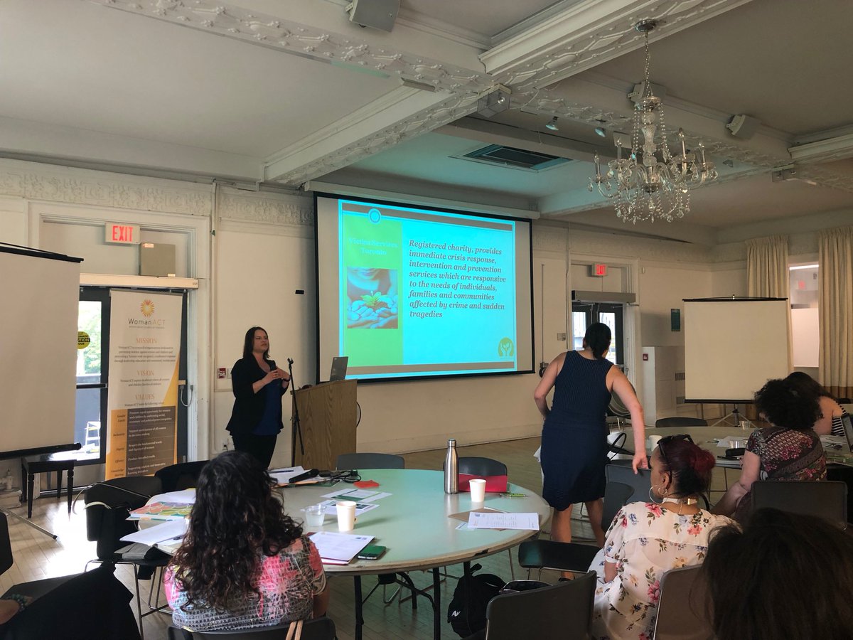 WomanACT's tweet photo. Sarah Rogers presenting information about Project Safe Space @VSToronto @WomanACT #csvforum https://t.co/yJzTvjVFsA