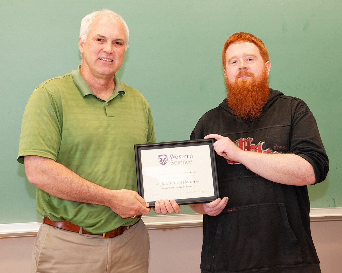 westernuScience's tweet photo. Instructors like Geophysics PhD Student Joshua Littleton care @westernuEarth. Congratulations Joshua on winning a 2018 #westernuScience Graduate Teaching Award! #InstructorsCare #westernU https://t.co/VQGoPhETJk