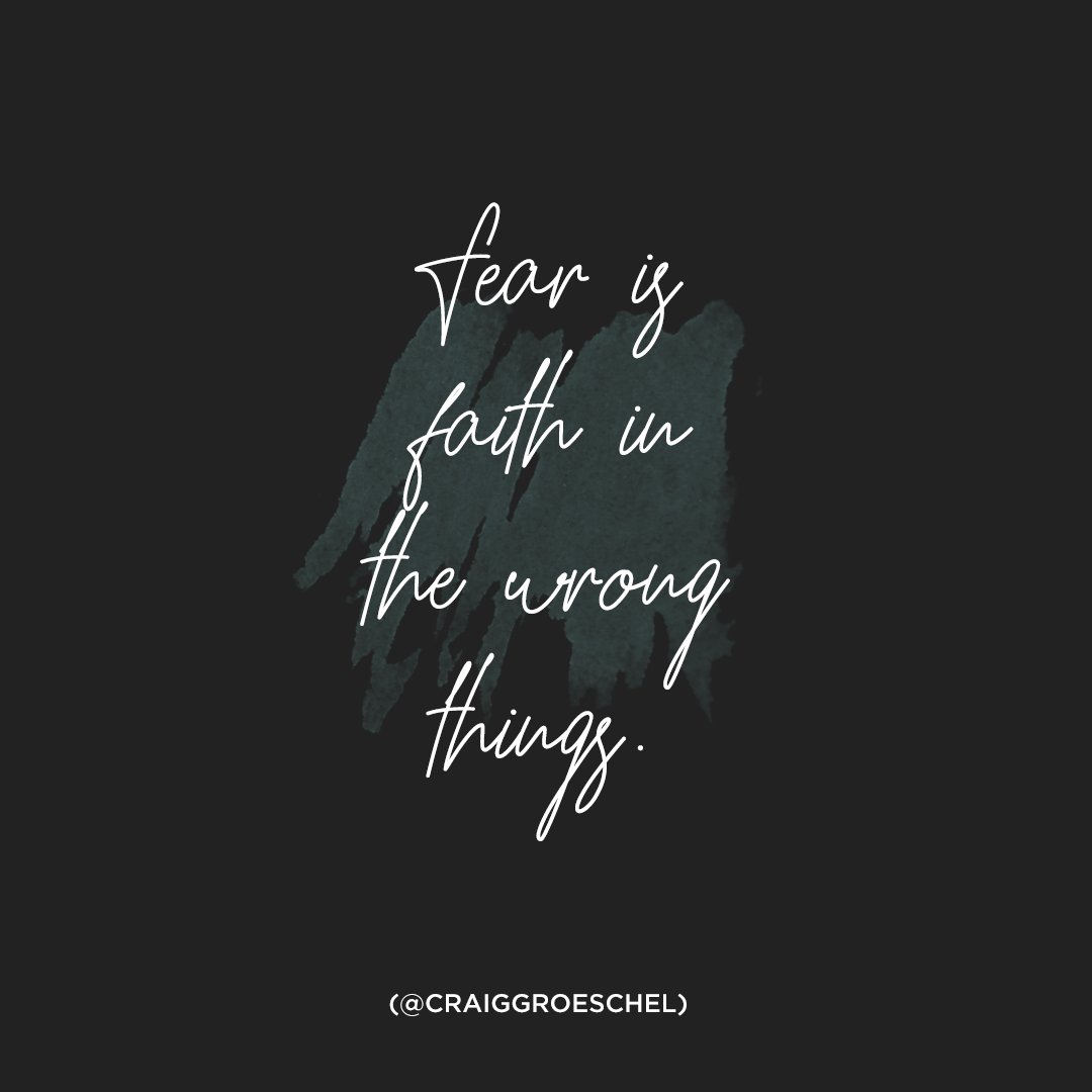 craiggroeschel's tweet photo. For too long, I would always worry about what bad things might happen. Eventually I realized I was putting my faith in the wrong things. If you find yourself battling worry &amp; fear, remember, God has not given us a spirit of fear, but of power, love, &amp; a sound mind. 2 Timothy 1:7 https://t.co/jO8NjV3qVi