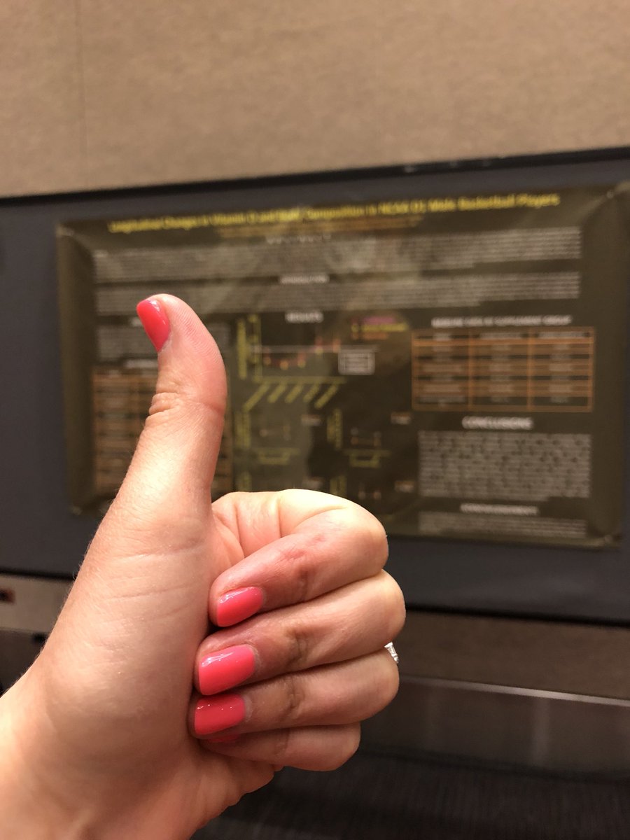 Nutri4Motion's tweet photo. Successfully remembered my poster all the way from the training room ➡️ MN ➡️ to my session. Proud day. #memoryprobs #ACSM18 #vitaminD https://t.co/KyNoW9IfLK