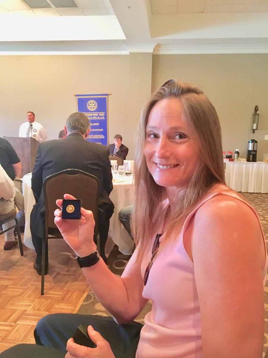 amrotarian's tweet photo. Celebrating this years Rotarian of The Year Awardees Brooks Christol and Bill Taylor for BBQ Fest 2018 leaders, perfect attendance and over 15 Paul Harris Fellow including Steve Dix were recognized. https://t.co/ILWVbS1vMV