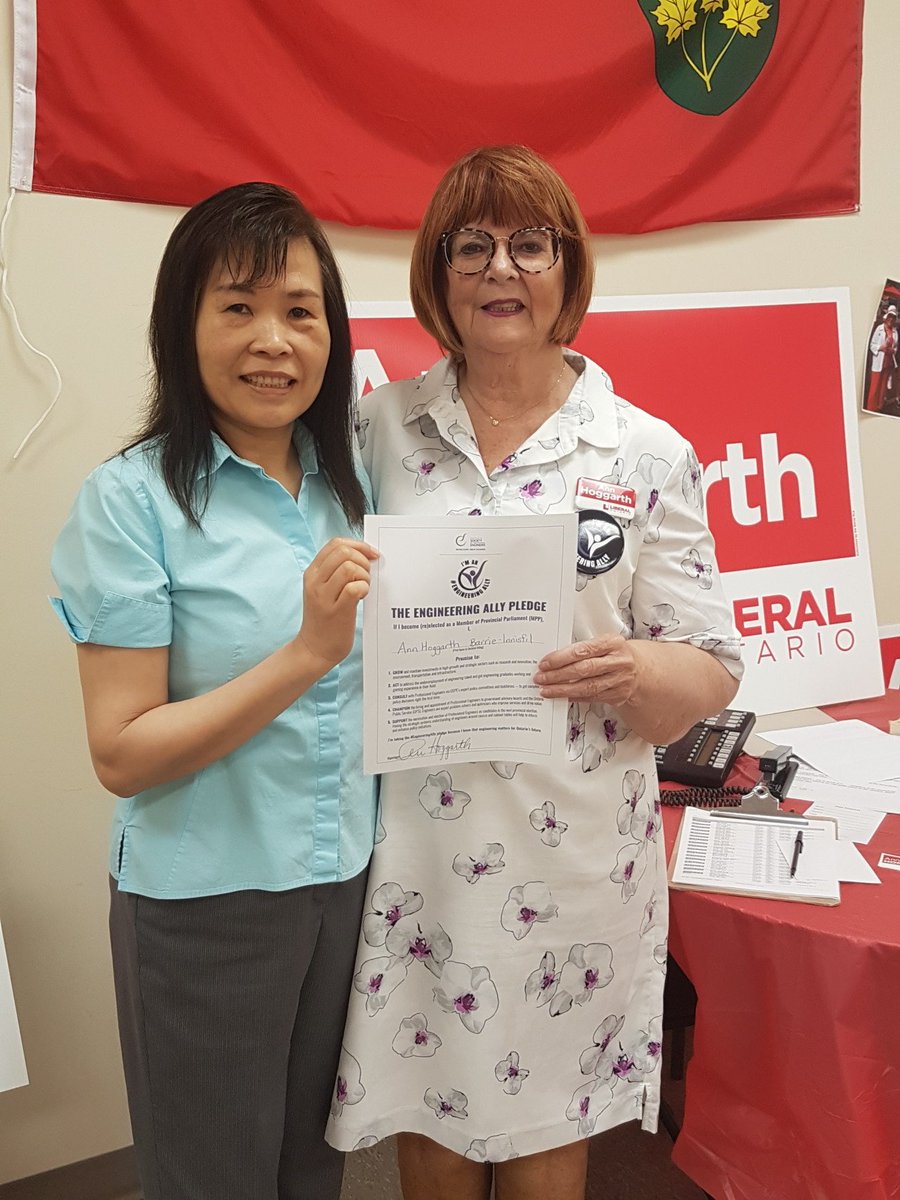 O_S_P_E's tweet photo. OSPE PAN rep Lilly Chen, P.Eng., met yesterday with @OntLiberal candidate @AnnHoggarth4BI to discuss how #engineering in Barrie-Innisfil will continue to grow and strive in the community. Thank you for becoming an #engineeringally Ann! https://t.co/FX910oe7s1