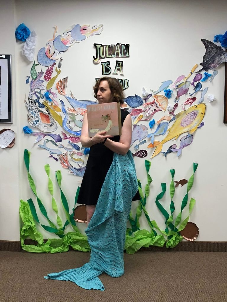 FirstBookMarket's tweet photo. Last week we celebrated #JulianIsaMermaid by @Jessica67755257 w/ a #mermaid-themed party! We had some sea-themed grub, face painting, & a reading of this wonderful #picturebook which teaches the importance of individuality - https://t.co/Nd22NUaSvV | #insidefirstbook https://t.co/IePmrLqJ2w