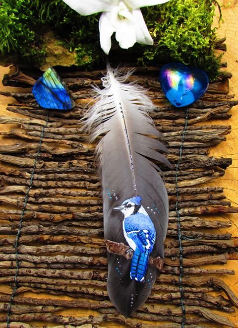 plumesdamazone's tweet photo. peinture sur plume
celle-ci ira sur un attrape rêves
vous aimez?
#paintingfeather #feather #bluejay  #paintedfeather #bluejayfeather #bluejaypainting
#dreamcatcher 
 #native https://t.co/HiRxhpwHS0