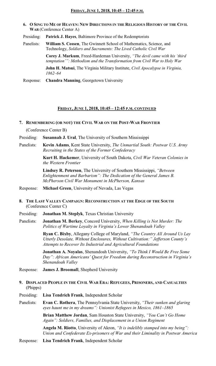 10:45-12:45 sessions at #SCWH2018

 #twitterstorians #historians #publichistory #C19 #historians #civilwar #history