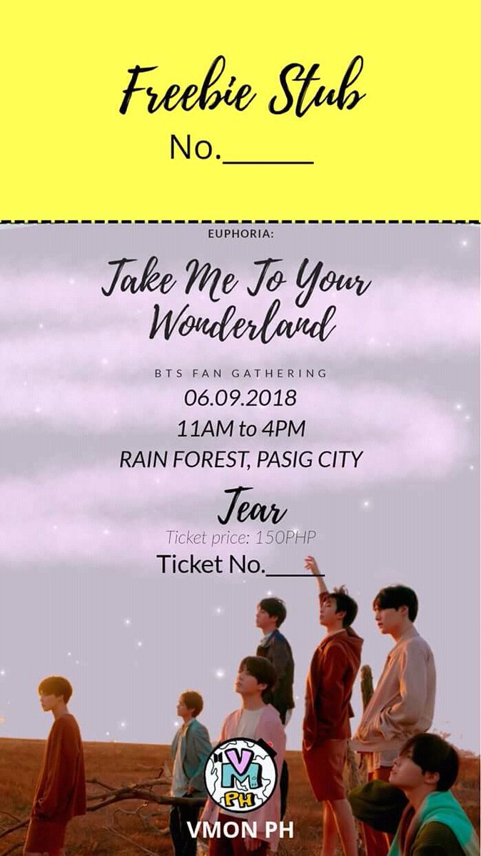 VMON_PH's tweet photo. @BTS_twt Hello ARMYs!
WE'RE NO LONGER ACCEPTING RESERVATIONS FOR WONDER TICKETS.

List of available tickets (as of now)

50 for LOVE 250PHP ( Freebies)
50 for TEAR 150PHP  (Limited Freebie)

We also opened slots for ENTRANCE FEE for only 100PHP

DM US FOR RESERVATIONS! https://t.co/cBxagmqrzw