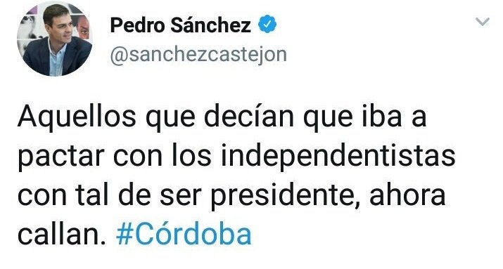 Hola <a href="/sanchezcastejon/">Pedro Sánchez</a> se te ha caído este tweet. Viene bien para gente olvidadiza 
#MocionPsoeARV ⤵️⤵️