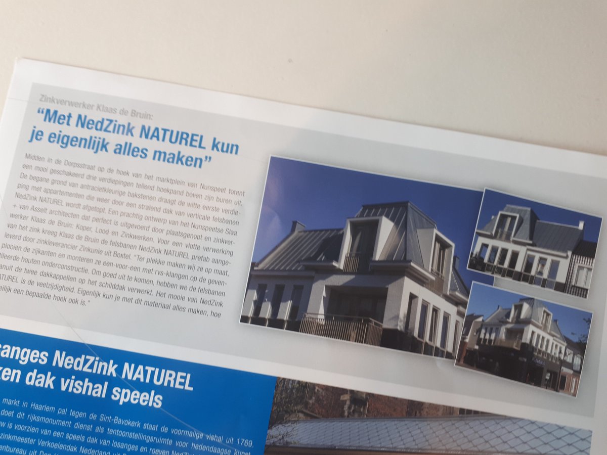 Vandaag in #Nedzink World ons project aan de Markt in Nunspeet. Mooi werk van <a href="/klaasdebruin/">klaas de bruin</a>.zinkwerk  #Zinkwerk #zinkunie