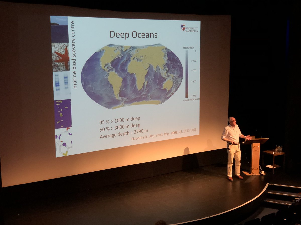 theyakman's tweet photo. Apologies for being a little bit quiet, I had to step out for school sports day.
Now listening to Marcel Jaspars (Aberdeen) sparking about discovery of natural products from marine sources.
#npb2018 https://t.co/cLY28V2aYX