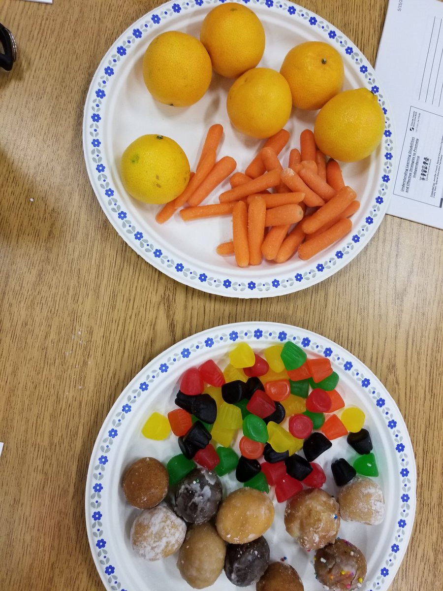 aperiddall's tweet image. When your PD instructor puts treats  on everyone&apos;s table! Understanding Learning Disabilities #learningatitsbest #yummytreats