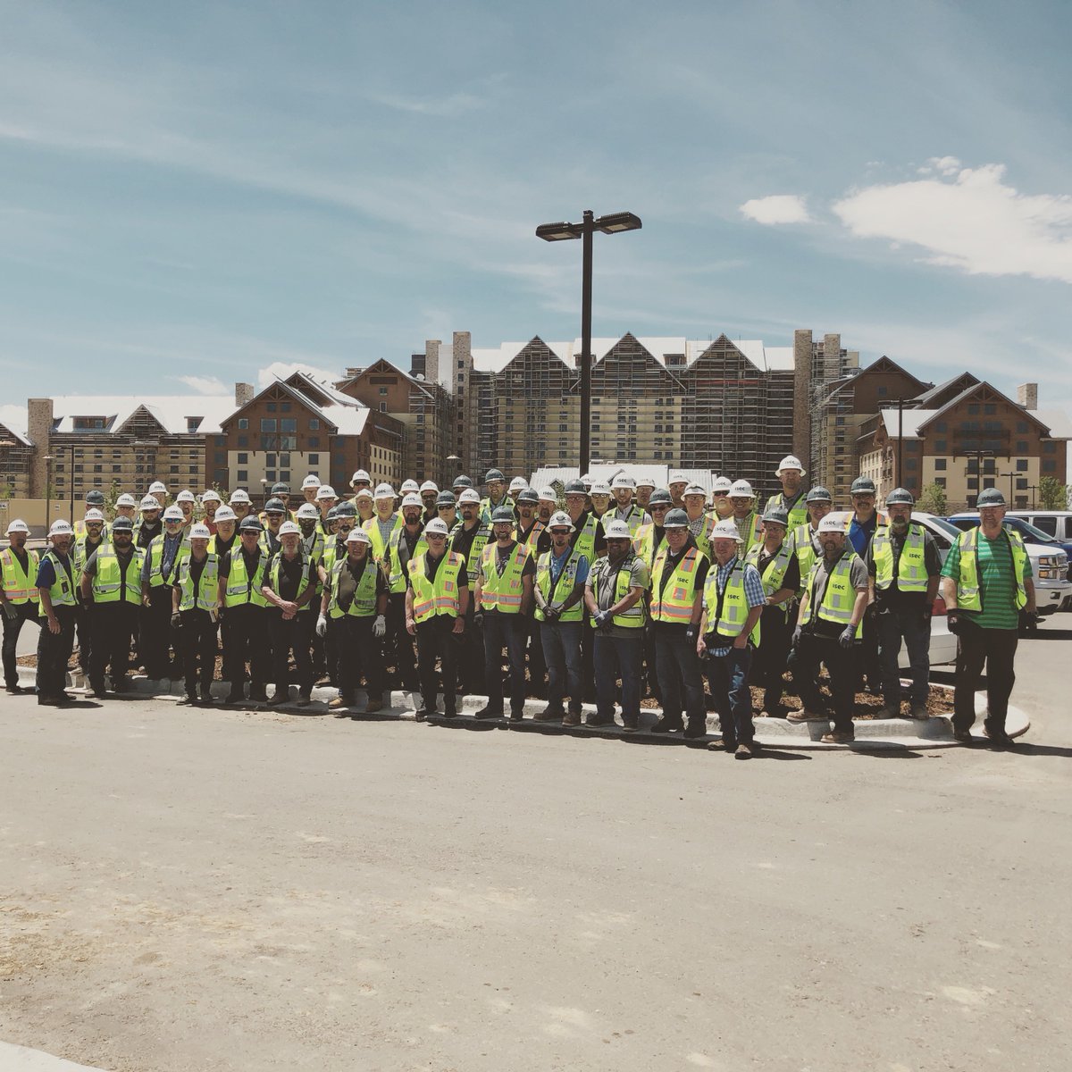 ISECBuilt's tweet photo. All smiles from our #ISEC general superintendents conference this week. Hereโs the team out at one of our large hospitality projects in Denver with @MortensonDenver & #welbrobuilding
.
.
#fieldleaders #learningorganization #buildingleaders #teamwork https://t.co/X9JkgGLqaK