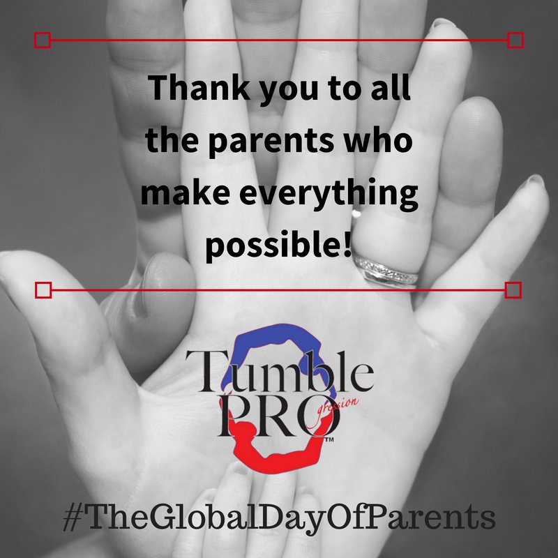TumbleProLLC's tweet photo. Thank you to all the parents who make their kids dreams come true! Today is all about you! #GlobalDayofParents #tumbleprogression #tumblepro #tumblelikeapro https://t.co/gMJWDTyTk3