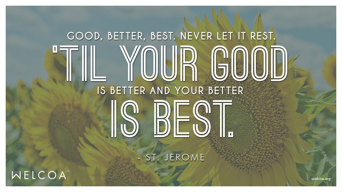 “Good, better, best. Never let it rest. ’Til your good is better and your better is best.” - St. Jerome
#wellinspired #inspirationalquotes